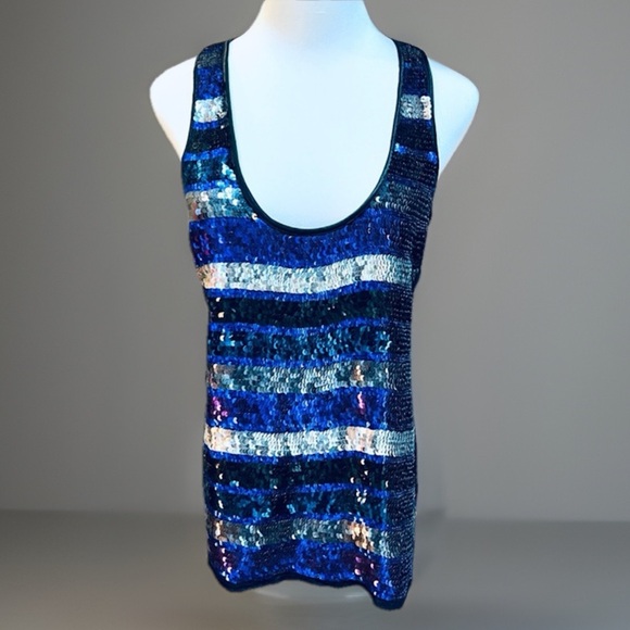 French Connection NWT Heavily Sequined Tank Top - Picture 1 of 10